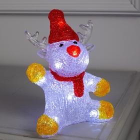 Светодиодная фигура «Приветливый оленёнок» 14.5 × 20 × 8 см, акрил, 10 LED, батарейки ААх2 (не в комплекте), свечение белое Ош