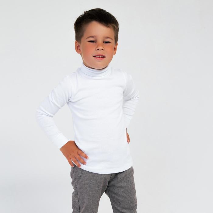 фото Водолазка для мальчика, цвет белый, рост 98 см basia