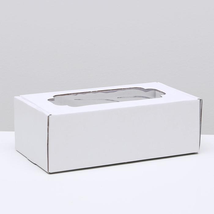 Коробка самосборная, с окном, белая, 23 х 12 х 8 см коробка самосборная с окном крафт белая 23 х 23 х 12 см