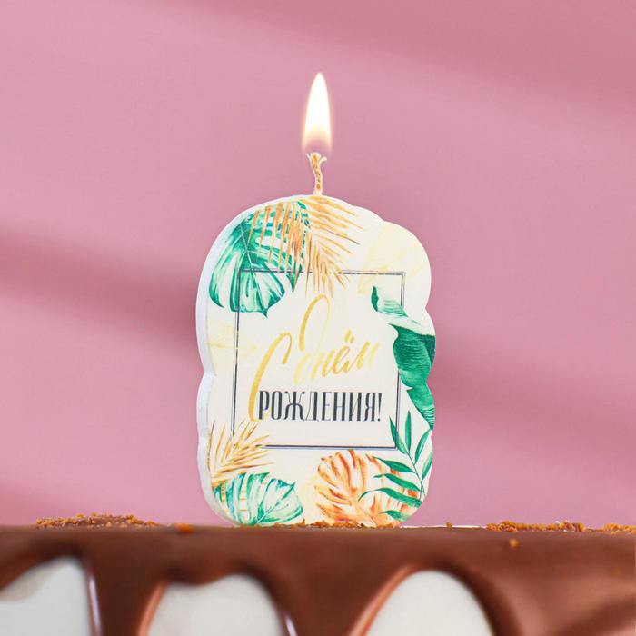 Свеча для торта С Днём Рождения, 5×8.5 см свеча для торта с днём рождения романтика 8 см