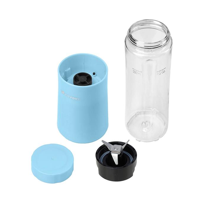 Купить Блендер Shake & Take Kitfort KT-1311-2, стационарный, 150 Вт, 0.28 л, 1 скорость, голубой Блендер Shake & Take Kitfort KT-1311-2, стационарный, 150 Вт, 0.28 л, 1 скорость, голубой