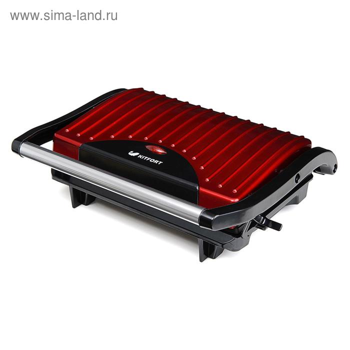 Сэндвичница Panini Maker Kitfort KT-1609, 640 Вт, антипригарное покрытие, чёрная