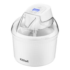 Мороженица Kitfort KT-1808, полуавтомат, 12 Вт, 1.5 л, съёмная чаша, белая Ош