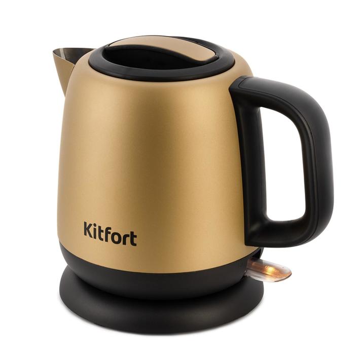 Чайник электрический Kitfort KT-6111, металл, 1 л, 1630 Вт, автоотключение, бронзовый