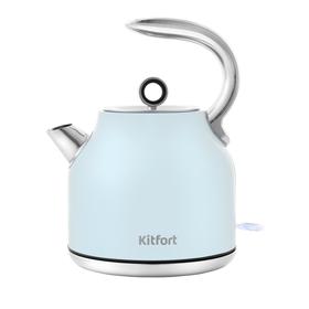 

Чайник электрический Kitfort KT-675-2, металл, 1.7 л, 2200 Вт, автоотключение, голубой