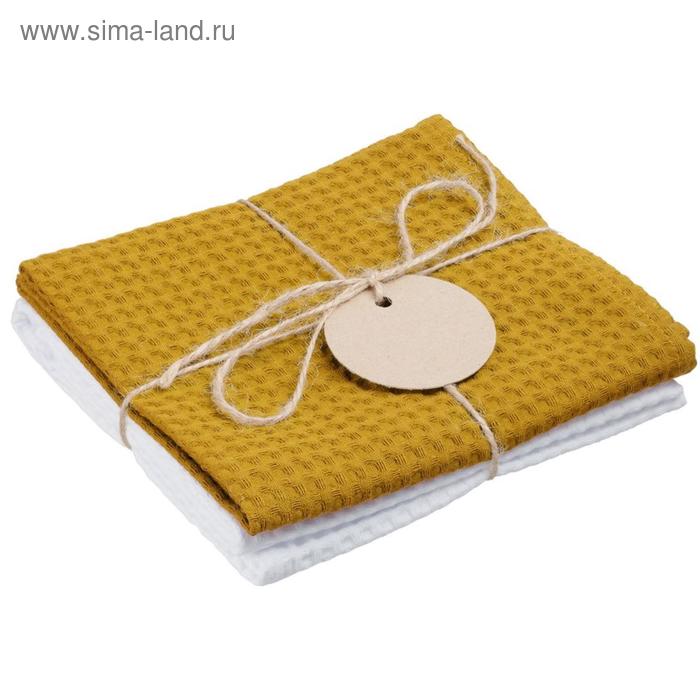 

Набор кухонных полотенец Good Wipe, размер 35x65 см, цвет белый, жёлтый, 2 шт