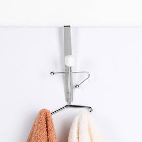 

Вешалка надверная на 3 крючка «Домино», 20×11,8×8,5 см, цвет хром