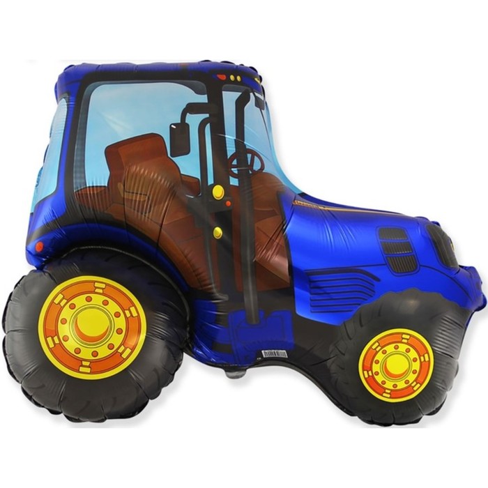 Шар фольгированный 37 «Трактор синий», фигура
