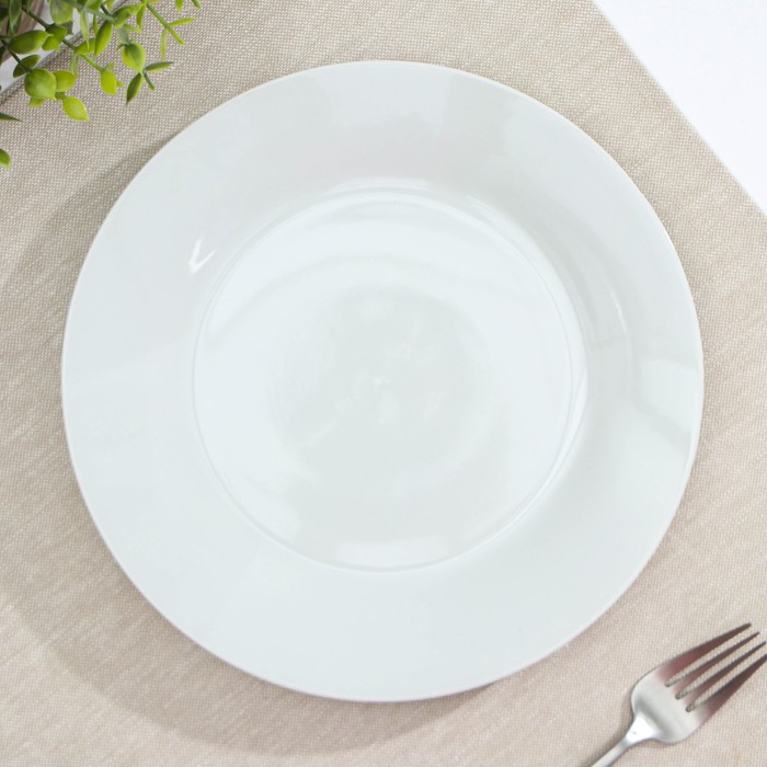 Тарелка керамическая обеденная Доляна «Моника», d=22,5 см, цвет белый тарелка керамическая обеденная маки d 23 см цвет белый
