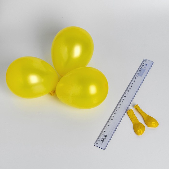 фото Шар латексный 5", металл, набор 100 шт., цвет жёлтый leti