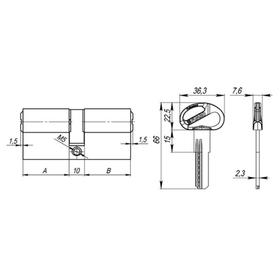 

Цилиндровый механизм D-PRO500/70 мм (30.10.30) PB, 5 кл., цвет латунь