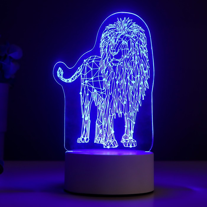 Светильник "Лев" LED RGB от сети 9,5х13х18,9 см