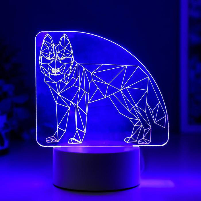 Светильник "Волк" LED RGB от сети 9,5х14,5х17 см