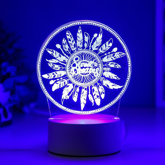 Светильник "Перья" LED RGB от сети 9,5х12х17 см