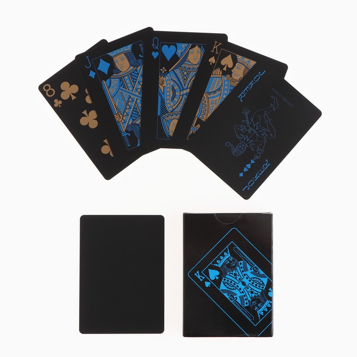 Карты игральные пластиковые, 54 шт, 30 мкм, 6.5 х 9 х 2 см карты игральные пластиковые texas hold em 30 мкм 8 8 х 6 3 см синяя рубашка
