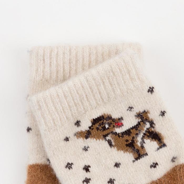 фото Носки детские из монгольской шерсти "олененок", цвет рыжий , размер 16-18 см (4) тод