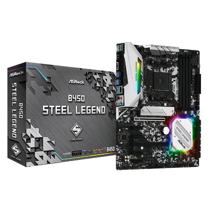 

Материнская плата Asrock B450 STEEL LEGEND, AM4, B450, 4xDDR4, HDMI, DP, ATX