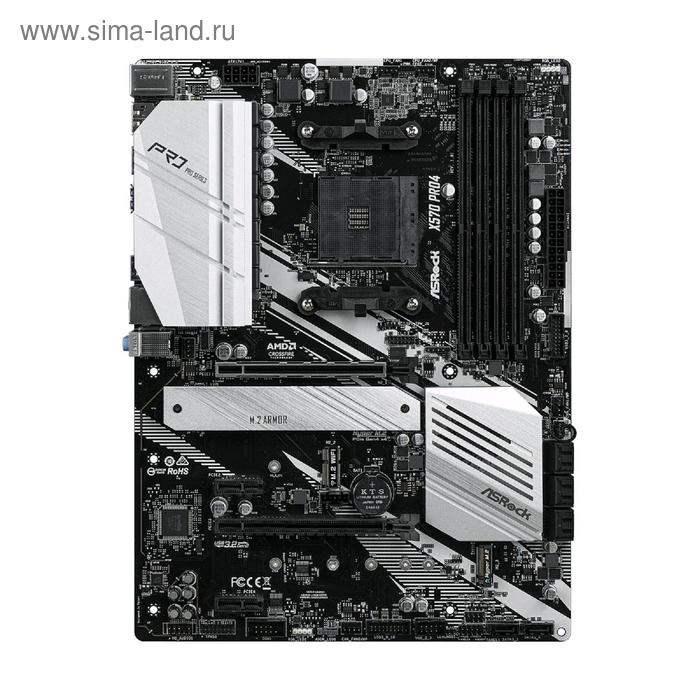 фото Материнская плата asrock x570 pro4, am4, x570, 4xddr4, hdmi, dp, atx