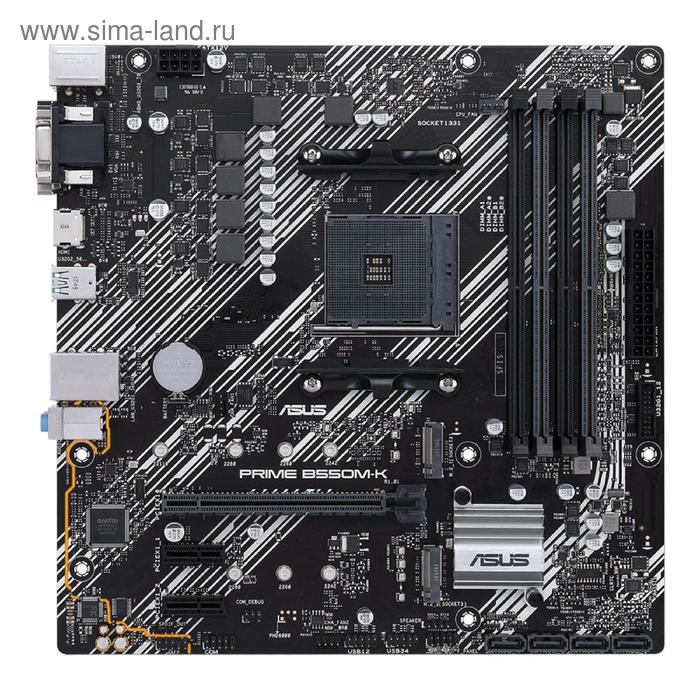 фото Материнская плата asus prime b550m-k, am4, b550, 4xddr4, vga, dvi, hdmi, matx