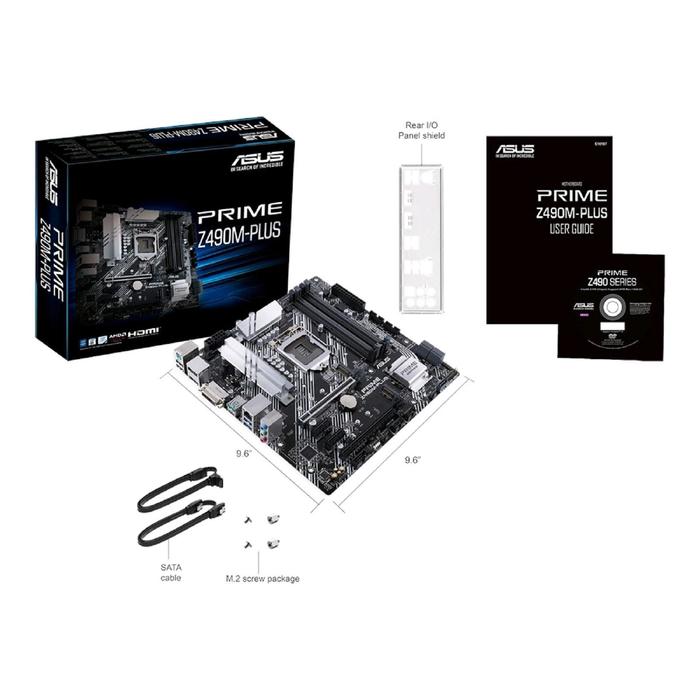 Купить Материнская плата Asus PRIME Z490M-PLUS, LGA1200, Z490, 4xDDR4, DVI, HDMI, DP, mATX Материнская плата Asus PRIME Z490M-PLUS, LGA1200, Z490, 4xDDR4, DVI, HDMI, DP, mATX