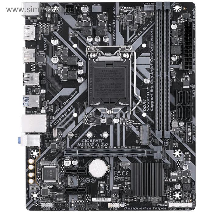 фото Материнская плата gigabyte h310m a 2.0, lga1151v2, h310, 2xddr4, hdmi, dp, matx