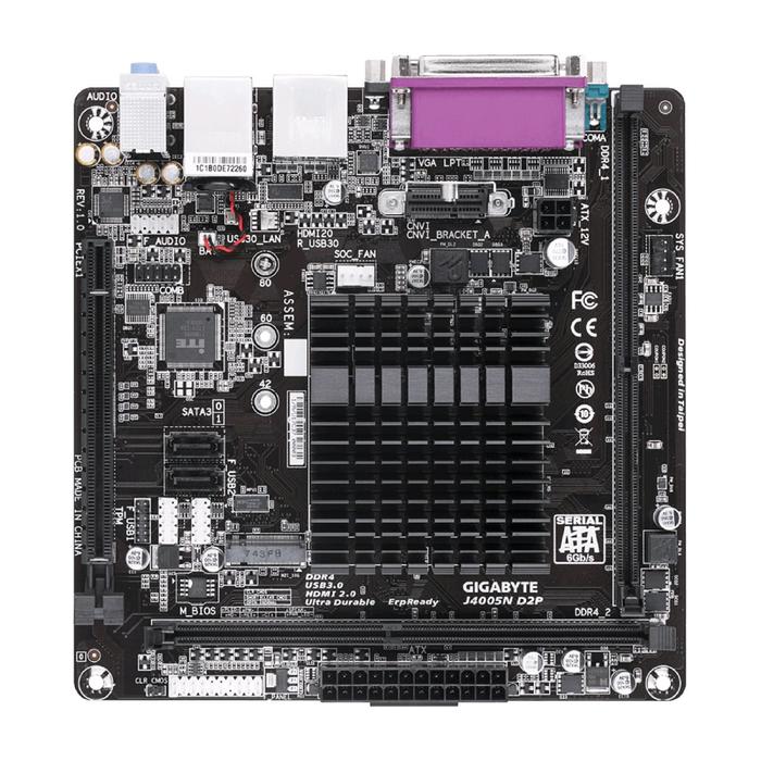 фото Материнская плата gigabyte j4005n d2p, 2xddr4, vga, hdmi, mini-itx