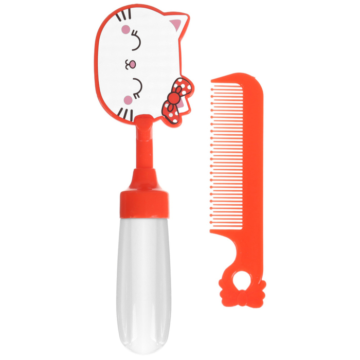 Набор расчёсок «Мяу», 2 предмета: расчёска с зубчиками + щётка, МИКС набор банный 3 предмета мочалка пемза расчёска цвет микс