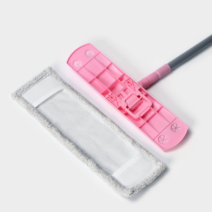 Швабра для мытья пола плоская с телескопической ручкой Raccoon, 40×14×90(120) см, микрофибра