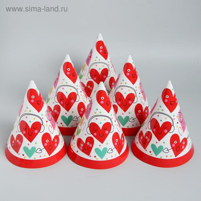 

Колпак бумажный «Сердце», набор 6 шт.