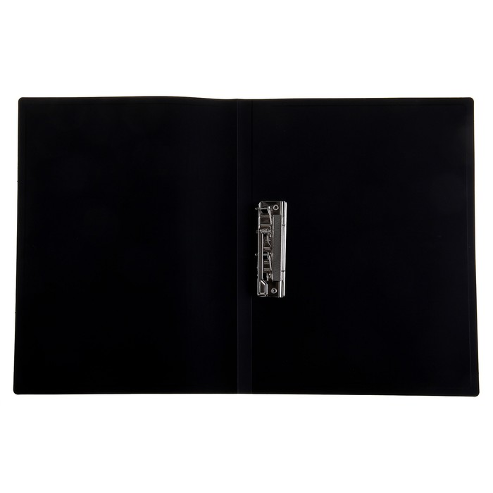 Папка с зажимом А4 500мкм, торцевая наклейка, черная