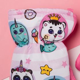 

Рукавицы (варежки) зимние KAFTAN "Cute" 14 (5-6 лет), белый/розовый