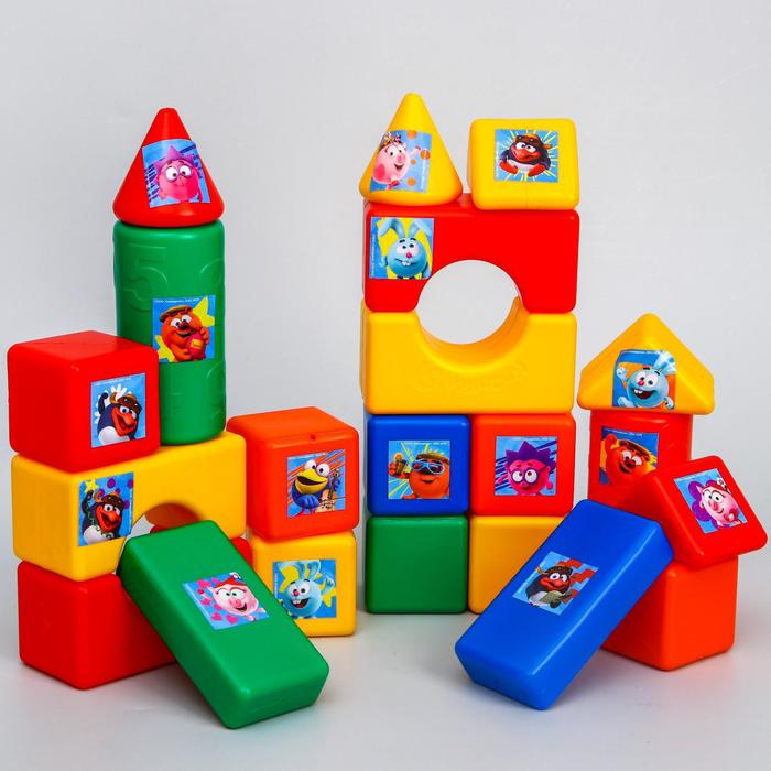 Набор цветных кубиков «Крош и Ёжик», 72 элемента, Смешарики набор цветных кубиков крош и ёжик 21 элемент смешарики