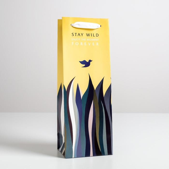 

Пакет ламинированный под бутылку Stay wild, 13 x 36 x 10 см