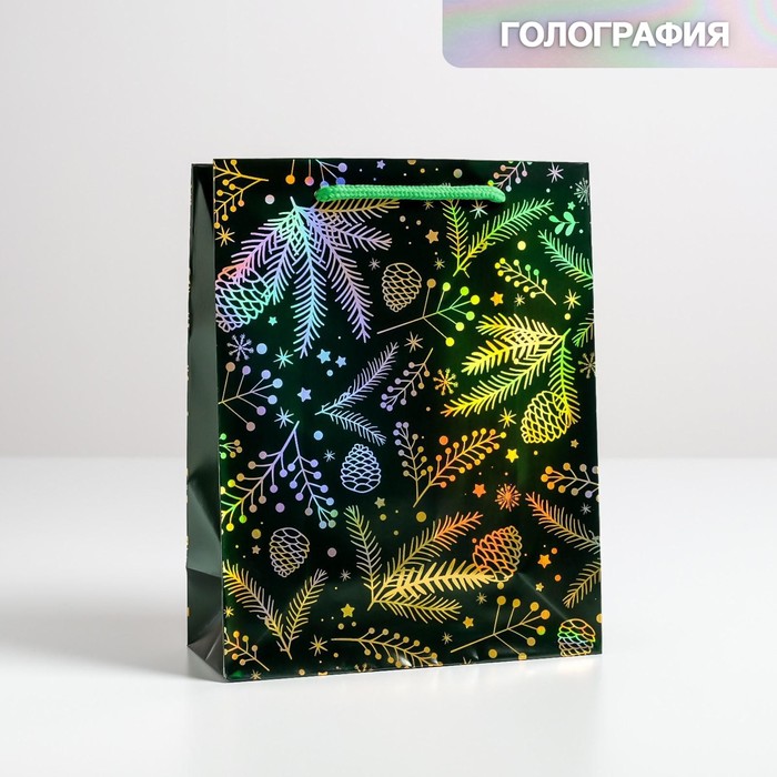 

Пакет голография вертикальный «Шишки», MS 23 × 18 × 10 см