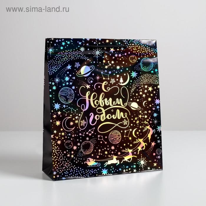 

Пакет голографический вертикальный «Волшебства в Новом году», M 26 x 30 × 9 см