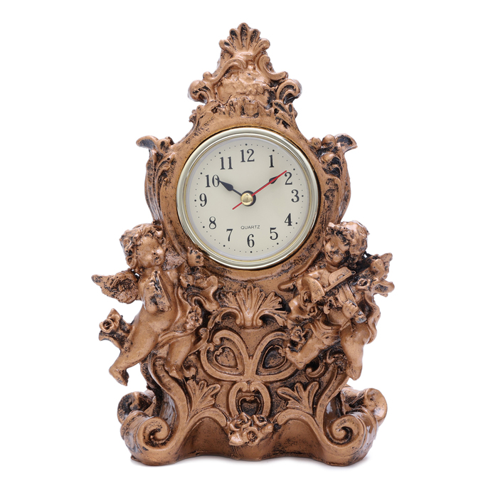 Часы настольные Дуэт ангелов, дискретный ход, 13 х 10 х 20.5 см, d-5.5 см