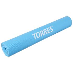 

Коврик для йоги TORRES, PVC, 172 × 61 × 3 мм, нескользящее покрытие, цвет голубой