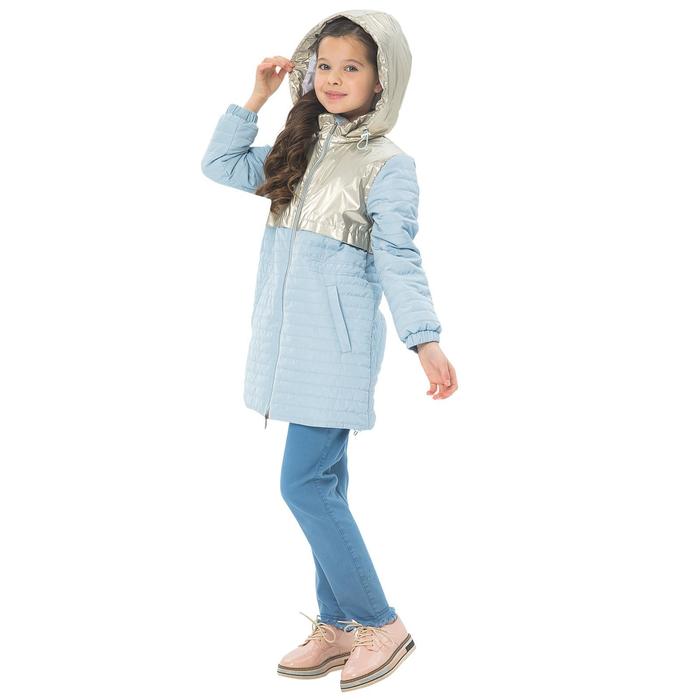 фото Куртка для девочек, рост 152 см, цвет голубой карамелли