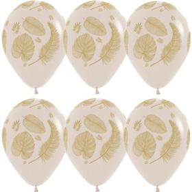 

Шар латексный 12" «Золотые листья», пастель, 5-сторонний, набор 10 шт., белый песок