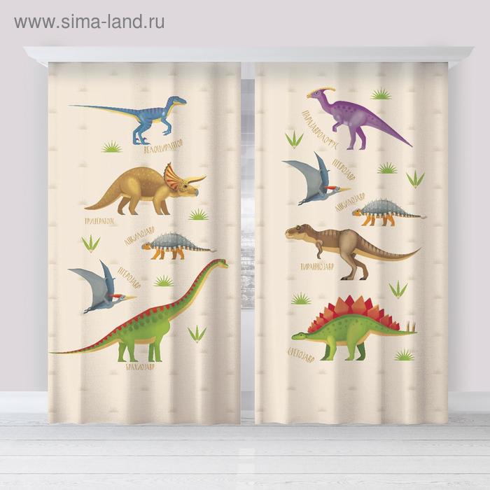 Комплект штор Этель Динозавры 145*260 см-2 шт, 100% п/э, 140 г/м2 комплект штор этель динозавры 145 260 см 2 штуки