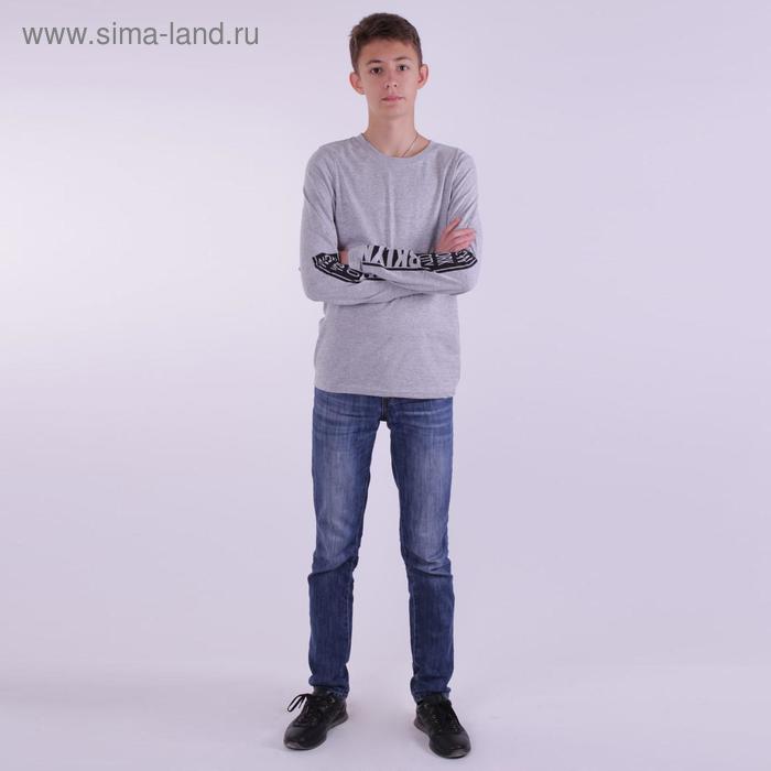 фото Лонгслив для мальчика, цвет серый, рост 158 см jewel style