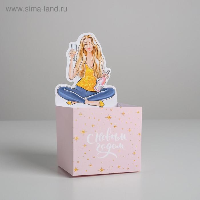 

Коробка для мини-букетов «С Новым годом», девушка, 12 х 24 х 10 см
