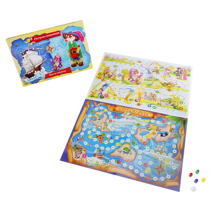 Настольная игра «Кот в сапогах: остров сокровищ», средний формат