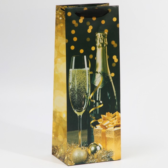цена Пакет под бутылку «Праздничная ночь», 13 × 36 × 10 см