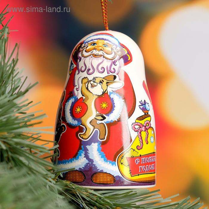 Сувенир-колокольчик Дед Мороз, керамика сувенир керамика дед мороз кафтан в горох чёрный колпак золотая звезда 15х11х9 5 см
