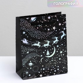Пакет голографический вертикальный «Волшебства в Новом году», S 12 × 15 × 5.5 см Ош