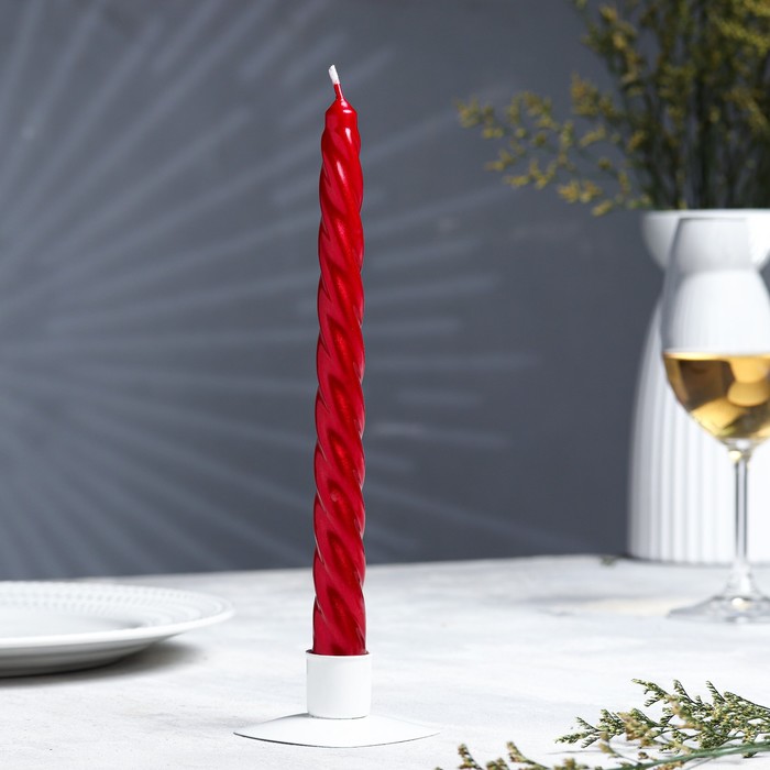 Свечи витые лакированные № 40, 2,2×23 см, красный