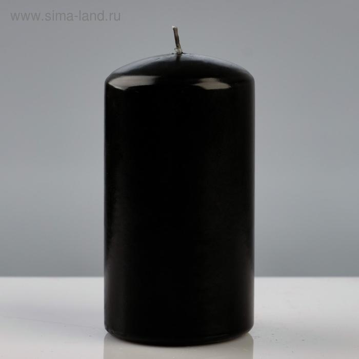 

Свеча - цилиндр лакированная, 7×13 см, чёрная