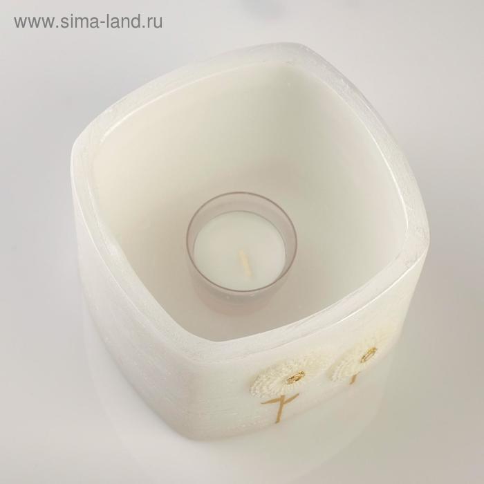 

Подсвечник/ лампион квадратный "Одуванчики", 13×13×9,5 см, белый