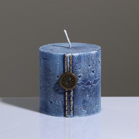 Свеча - цилиндр 'Кантри Джинс' , 7×7 см, голубой Ош
